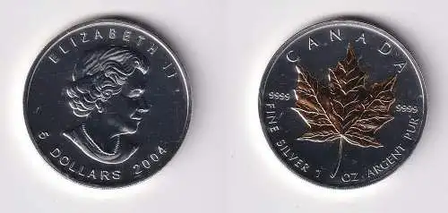 5 Dollar Silber Münze Kanada Meaple Leaf 2004 1 Unze Feinsilber (166712)