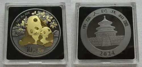 10 Yuan Silbermünze China Panda 2024 Golden Enigma Edition Stgl. (104231)