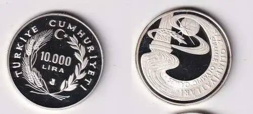 10000 Lira Silber Münze Türkei 1988 Olympische Spiele Soul PP (166045)