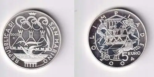 5 Euro Silber Münze San Marino Olympiade Athen 2004 PP (146649)