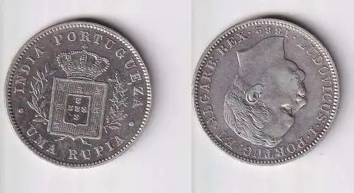 500 Reis Silber Münze Portugal 1882 LOUIS I. (1861-1889) ss+ (166728)