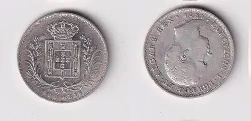 500 Reis Silber Münze Portugal 1871 LOUIS I. (1861-1889) ss (162218)