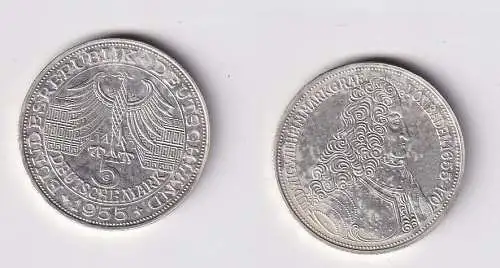 BRD Gedenk Münze 5 Mark Markgraf von Baden 1955 vz (165732)