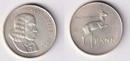 1 Rand Silber Münze Südafrika 1966 Springbock vz (148919)