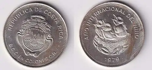 100 Colones Silber Münze Costa Rica Internationales Jahr des Kindes 1979(166467)