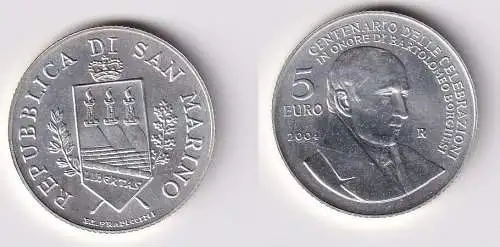 5 Euro Silber Münze San Marino Bartolomeo Borghesi 2004 Stgl. (143926)