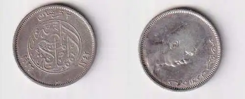 2 Piaster Silbermünze Ägypten AH1342 / AD1923 ss+ (167527)