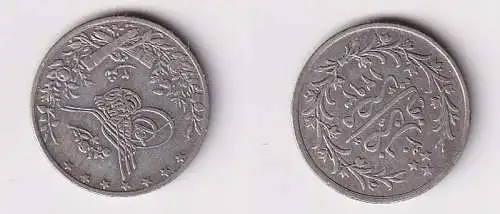 2 Qirsh Silber Münze Ägypten  ss+ Abdul Hamid II. 1293/30H 1876 (166836)