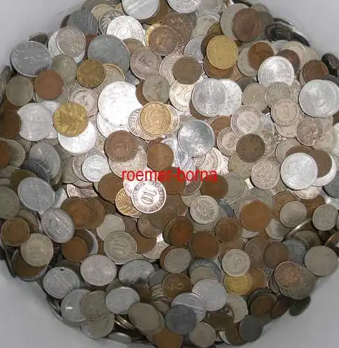 große Sammlung bzw. Konvolut von 1 Kilo Kleinmünzen Deutsches Reich (120456)