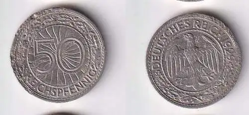 50 Pfennig Nickel Münze Weimarer Republik 1929 A f.ss (166867)