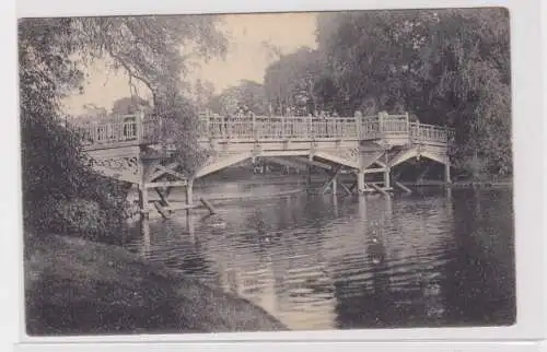 906103 Ak Chemnitz - Inselbrücke am Schlossteich 1909