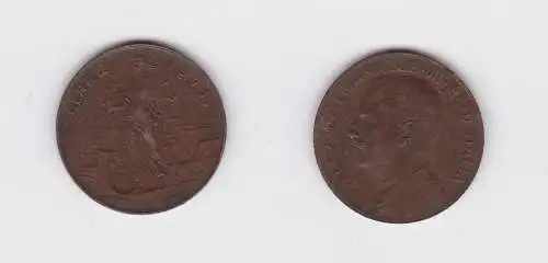 2 Centesimi Kupfer Münze Italien 1911 50. Jahrestag des Königreichs  (124814)