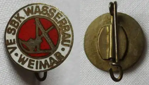 rares emailliertes DDR Abzeichen VE SBK Wasserbau Weimar (133849)