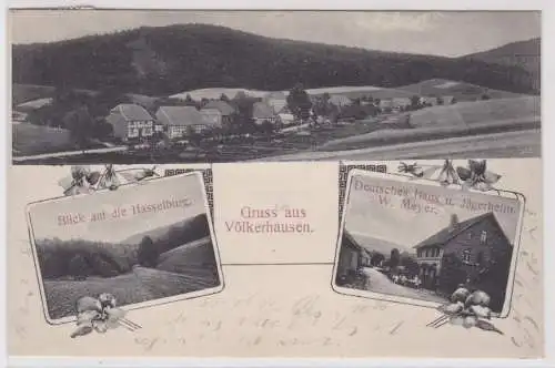 902937 Mehrbild Ak Gruß aus Völkerhausen Deutsches Haus & Jägerheim usw. 1917