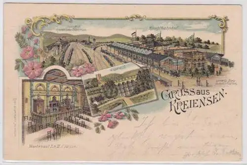 902318 Ak Lithographie Gruss aus Kreiensen Hauptbahnhof 1900