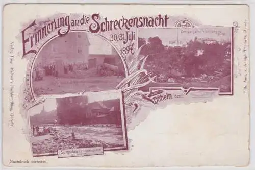 902542 Ak Lithographie Döbeln Erinnerung an die Schreckensnacht 30./31.Juli 1897