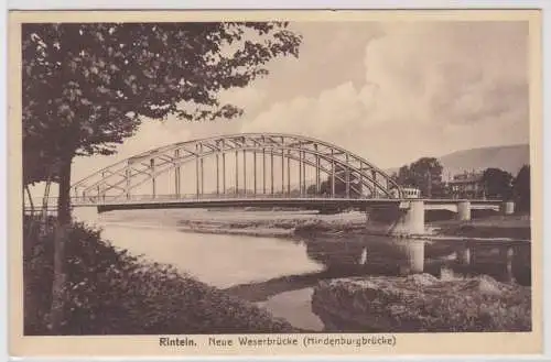902964 Ak Rinteln an der Weser neue Weserbrücke (Hindenburgbrücke) 1929