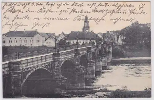 902207 Ak Rinteln an der Weser Blick auf Weserbrücke und Stadt 1911