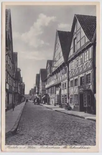 902194 Ak Rinteln an der Weser Bäckerstrasse alte Fachwerkhäuser um 1940