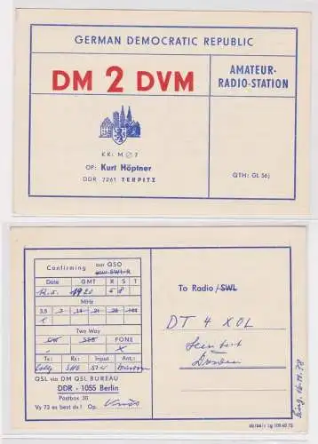 901994 QSL Karte Amateur Funker DDR Terpitz mit Ortswappen 1978