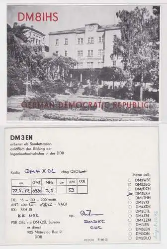 59363 QSL Karte Amateur Funker DDR Ingenieurhochschule Mittweida 1972