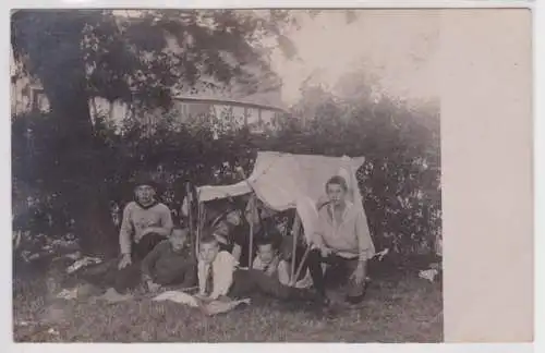 44348 Foto Ak Bad Schmiedeberg Gruppenbild des CVJM Zeltlager 1913