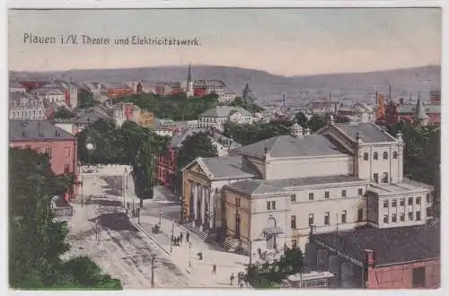 15797 Ak Plaue im Vogtland - Theater und Elektricitätswerk 1907