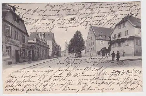 35556 Ak Lahr i. B. - Urteilsplatz mit Rathaus 1903