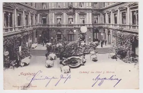 04524 Ak Augsburg - Lichthof im Hotel 3 Mohren 1904
