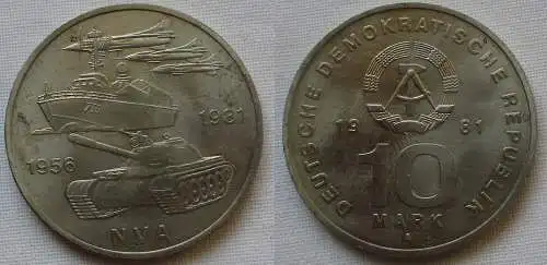DDR Gedenk Münze 10 Mark 25 Jahre Nationale Volksarmee NVA 1976 (162557)