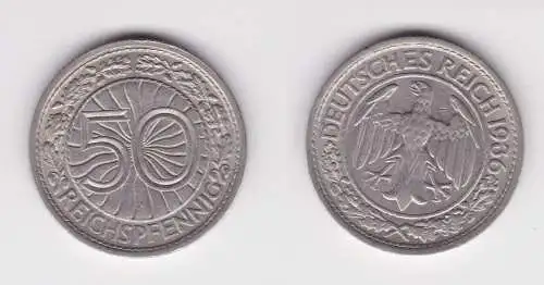 50 Pfennig Nickel Münze Weimarer Republik 1936 A ss (161755)
