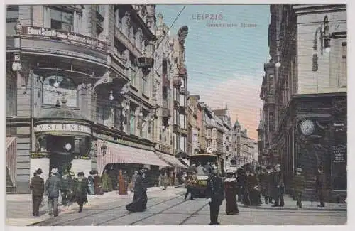 900210 Ak Leipzig - Blick in die Grimmaische Straße mit Geschäften 1907