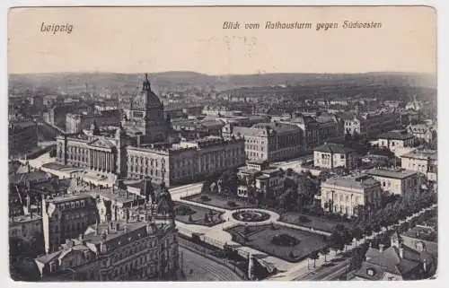 05257 Ak Leipzig - Blick vom Rathausturm gegen Südwesten 1922