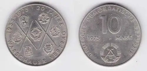 DDR Gedenk Münze 10 Mark 20 Jahre Warschauer Vertrag 1955-1975 (145999)