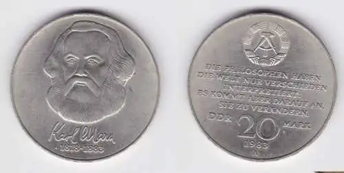 DDR Gedenk Münze 20 Mark Karl Marx 1983 (149261)