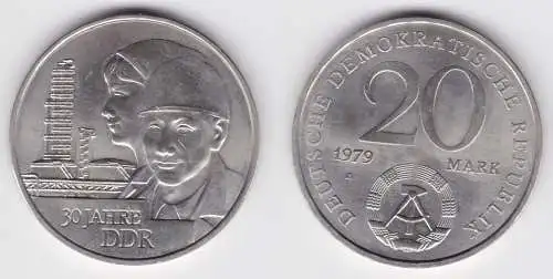 DDR Gedenk Münze 20 Mark 30.Jahrestag der DDR 1979 (145680)