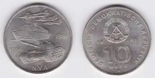 DDR Gedenk Münze 10 Mark 25 Jahre Nationale Volksarmee NVA 1976 (141024)