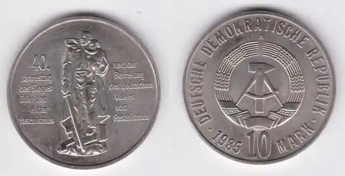 DDR Gedenk Münze 10 Mark 40 Jahre Kriegsende 1985 (141850)