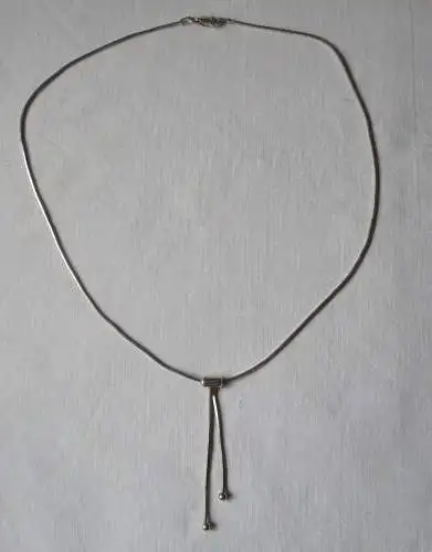 schlichte Damen Halskette 925er Silber mit Anhänger 2 Ketten mit Kugel (161974)