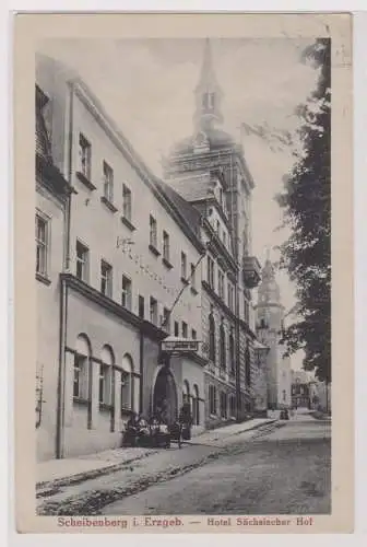 83022 Ak Scheibenberg im Erzgebirge Hotel sächsischer Hof 1924