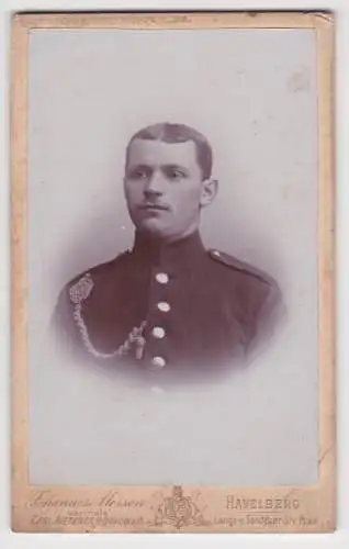 92805 Original Kabinett Foto Soldat Havelberg mit Schützenschnur um 1915