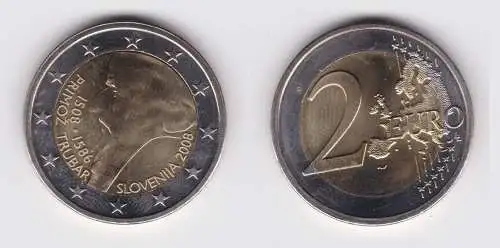 2 Euro Bi-Metall Münze Slowenien 2008 500. Geburtstag von Primoz Trubar (113534)