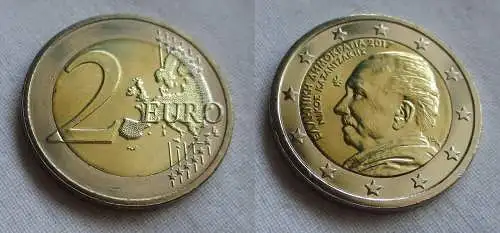 2 Euro Gedenkmünze Griechenland Nikos Kazantzakis 2017 Stgl.  (159416)