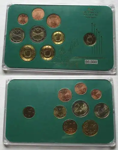KMS Kursmünzensatz Euro-Ländersatz Malta 2008 + 1 Cent vergoldet (103765)