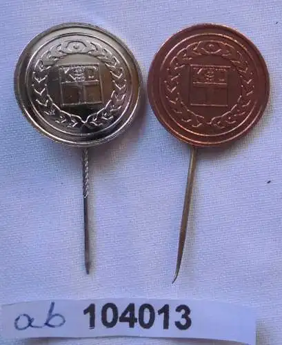 2 x DDR Ehrennadel der Kammer der Technik in Silber und Bronze (104013)