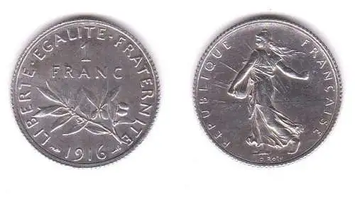 1 Franc Silber Münze Frankreich 1916 (119977)