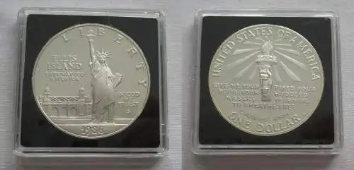 1 Dollar Silber Münze USA 1986 Ellis Island Eingang zu Amerika (153825)