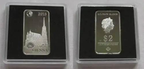 2 Dollar Silbermünze Salomon Inseln Solomon Islands 2015 Wien (153247)