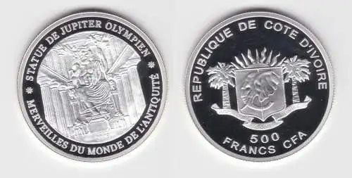 500 Francs Silbermünze Elfenbeinküste Cote D´Ivoire 2008 (152905)