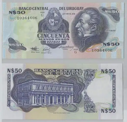 Uruguay Banknoten 50 Nuevo Peso (1988-89) P 61A Bankfrisch UNC (153638)